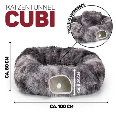Canadian Cat Company Katzentunnel CUBI eckiger Tunnel inkl. Liegekissen Canadian Cat Company Katzentunnel CUBI eckiger Tunnel inkl. Liegekissen