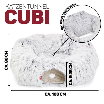 Canadian Cat Company Katzentunnel CUBI eckiger Tunnel inkl. Liegekissen