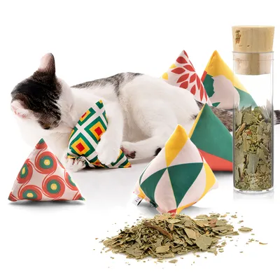 Canadian Cat Company Schmusekissen 6er-Set Katzenminze Pyramide XL