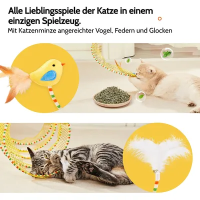 Yiankon Chat Tunnel Spirale 51 cm avec Plume