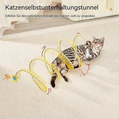 Yiankon Chat Tunnel Spirale 51 cm avec Plume