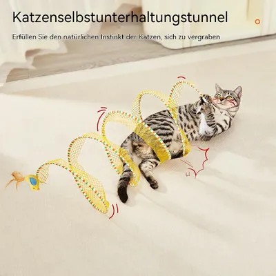 Yiankon Chat Tunnel Spirale 51 cm avec Plume