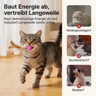Yiankon Katzenspielzeug – springende Bälle mit Federn