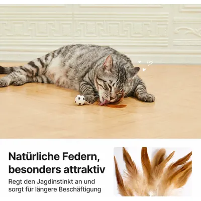 Yiankon Katzenspielzeug – springende Bälle mit Federn