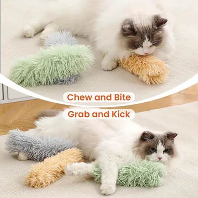 Yiankon Katzenkissen, 3er-Set mit Bio-Katzenminze, Grau, Orange und Grün Yiankon Katzenkissen, 3er-Set mit Bio-Katzenminze, Grau, Orange und Grün