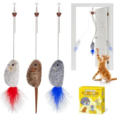 Yiankon Jouet pour Chat & Chaton Souris Suspendues Sonores Interactif