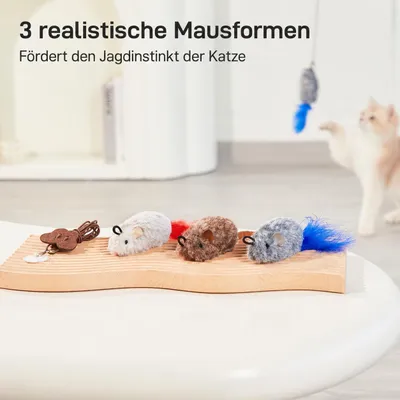 Yiankon Katzenspielzeug Mäuse 3er Set zum Aufhängen