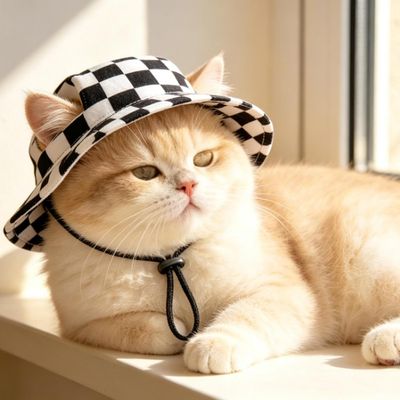 Fukumaru Sonnenhut mit breiter Krempe für Hunde und Katzen
