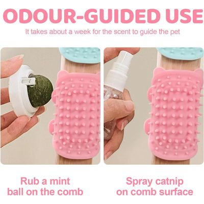 Yiankon Brosse auto-toilettage chat silicone, 78 picots à fixer