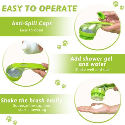 Yiankon Brosse bain chien distributeur 2-en-1 mousse