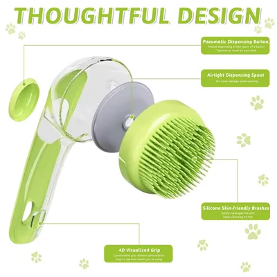 Yiankon Brosse bain chien distributeur 2-en-1 mousse