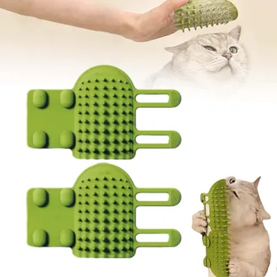 Yiankon Brosse auto-toilettage chat silicone, 63 picots à fixer