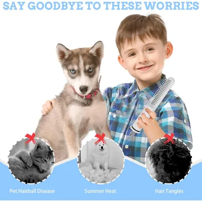 Yiankon Entfilzungskamm für Hunde, Unterfell & Knoten