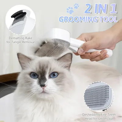 Yiankon Brosse chat auto-nettoyante avec bouton de déverrouillage Yiankon Brosse chat auto-nettoyante avec bouton de déverrouillage
