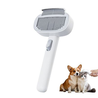 Yiankon Brosse chat auto-nettoyante avec bouton de déverrouillage