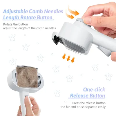 Yiankon Brosse chat auto-nettoyante avec bouton de déverrouillage Yiankon Brosse chat auto-nettoyante avec bouton de déverrouillage