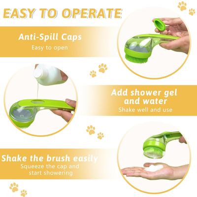 Yiankon Brosse bain chien avec distributeur de savon