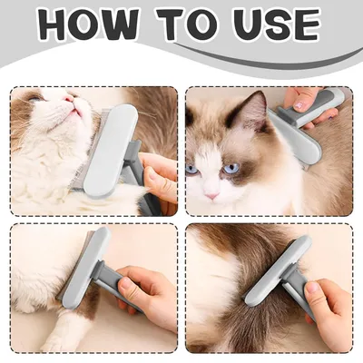 Yiankon Brosse sous-poil chat avec dents anti-grattage
