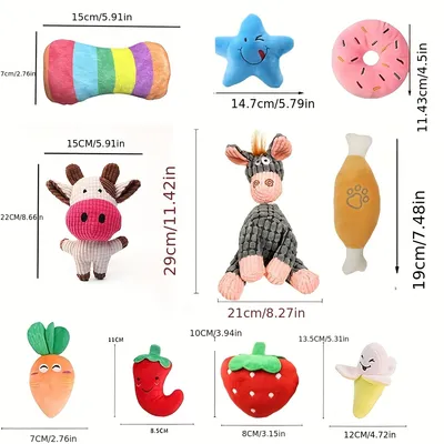 Fukumaru Lot de 16 peluches chien bruissantes à mordre Fukumaru Lot de 16 peluches chien bruissantes à mordre