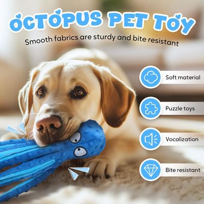 Yiankon Hundespielzeug  Oktopus ohne Füllung langlebig quietschendes
