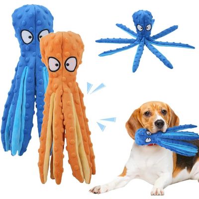 Yiankon Hundespielzeug  Oktopus ohne Füllung langlebig quietschendes