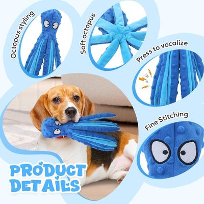 Yiankon Hundespielzeug  Oktopus ohne Füllung langlebig quietschendes