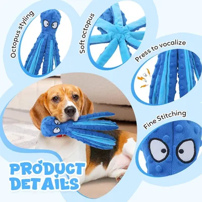 Yiankon Hundespielzeug Oktopus ohne Füllung langlebig quietschendes Yiankon Hundespielzeug Oktopus ohne Füllung langlebig quietschendes