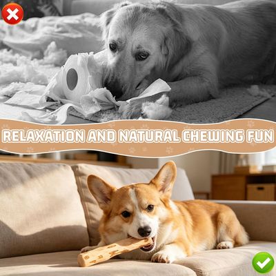 Fukumaru Kaffeeholz-Kaustab für Hunde, natürliches Holz