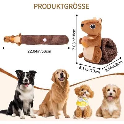 Fukumaru Peluches chien bruissantes sans garniture Design forme d'écureuil Fukumaru Peluches chien bruissantes sans garniture Design forme d'écureuil