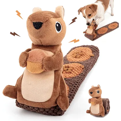 Fukumaru Peluches chien bruissantes sans garniture Design forme d'écureuil Fukumaru Peluches chien bruissantes sans garniture Design forme d'écureuil