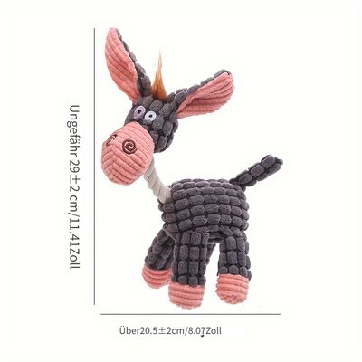 Fukumaru Peluche chien forme âne avec bruiteur BB sonore