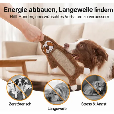 Yiankon Hundespielzeug ohne Füllung Faultier und Hase aus Plüsch Yiankon Hundespielzeug ohne Füllung Faultier und Hase aus Plüsch