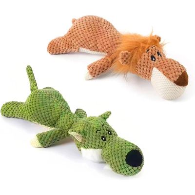 Yiankon Plüsch-Hundespielzeug 2er-Set, Wolf und Löwe