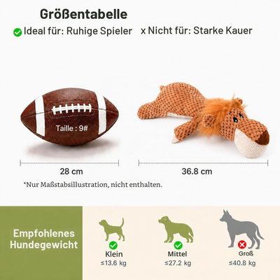 Yiankon Plüsch-Hundespielzeug 2er-Set, Wolf und Löwe