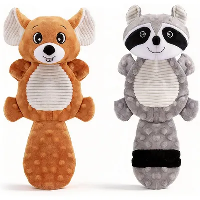 Yiankon Jouets Chien Couineurs Lot de 2, Peluche Sans Rembourrage Yiankon Jouets Chien Couineurs Lot de 2, Peluche Sans Rembourrage