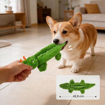 Yiankon Hundespielzeug Quietschendes Krokodil Ohne Füllung