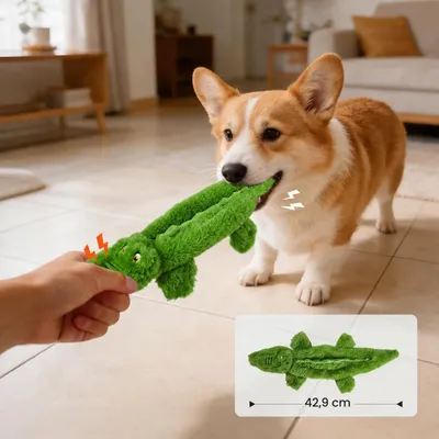 Yiankon Hundespielzeug Quietschendes Krokodil Ohne Füllung Yiankon Hundespielzeug Quietschendes Krokodil Ohne Füllung