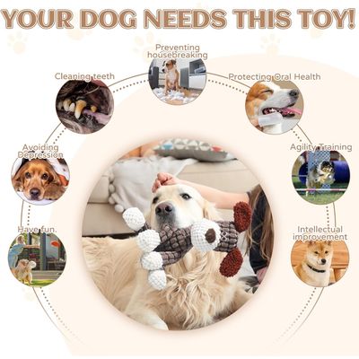 Fukumaru Peluche chien indestructible avec bruisseur amusant