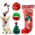 Fukumaru Lot de 4 jouets Noël chien avec boules en peluche Fukumaru Lot de 4 jouets Noël chien avec boules en peluche