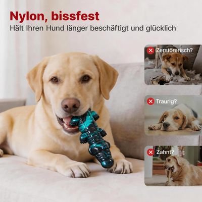 Yiankon Hunde-Kauspielzeug Krokodil Nylo