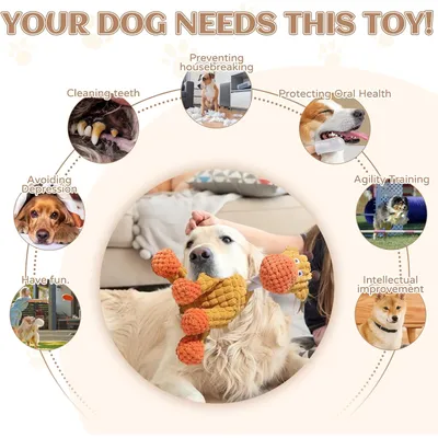 Fukumaru Peluche chien indestructible avec bruisseur amusant