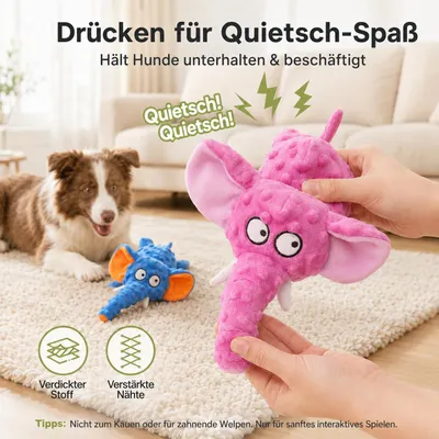 Yiankon chien jouets en peluche éléphant sans rembourrage