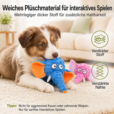Yiankon chien jouets en peluche éléphant sans rembourrage