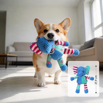 Yiankon Jouets Chien Interactif Peluche Couineur Chien et Éléphant