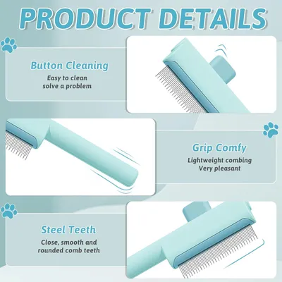 Yiankon Brosse auto-nettoyante pour chien bouton éjection Yiankon Brosse auto-nettoyante pour chien bouton éjection
