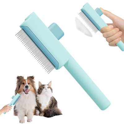 Yiankon Brosse auto-nettoyante pour chien bouton éjection
