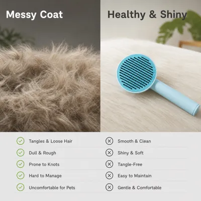 Fukumaru Brosse slicker peau sensible pour chien et chat
