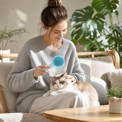 Fukumaru Brosse slicker peau sensible pour chien et chat