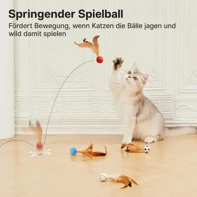 Yiankon Chat Ventouse Jouet Canne à Pêche Interactif Plumes Balles