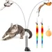 Yiankon Katzenangel Saugnapf Set, 2 Angeln, 5 Feder und Ballanhänger